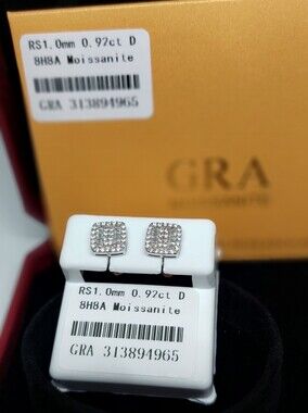 Pillow Moissanite 925 Sterling Silver Stud Earrings New